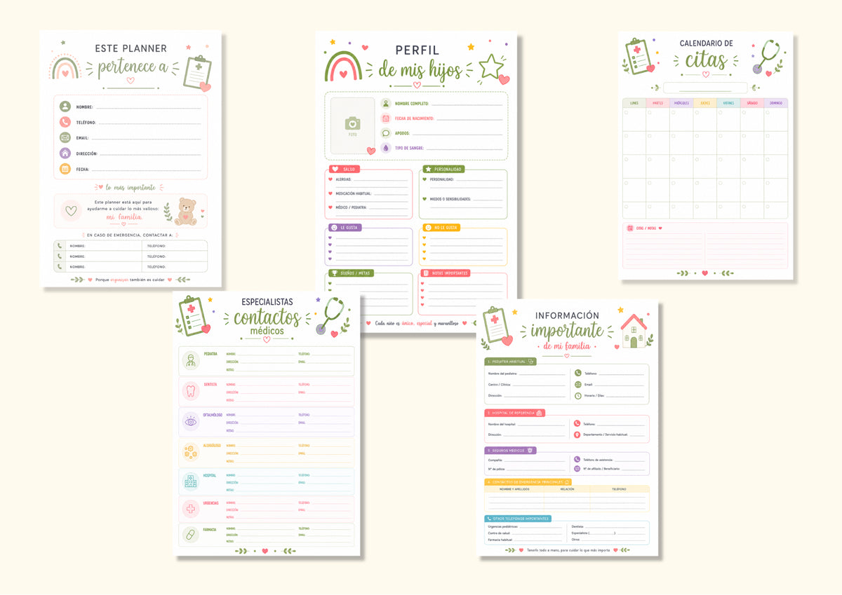 🧸 Mi Pequeño Universo – Planner de Salud Infantil 💕
