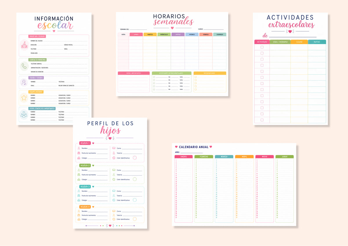 💖 Mi Familia Organizada – Planner Escolar Familiar
