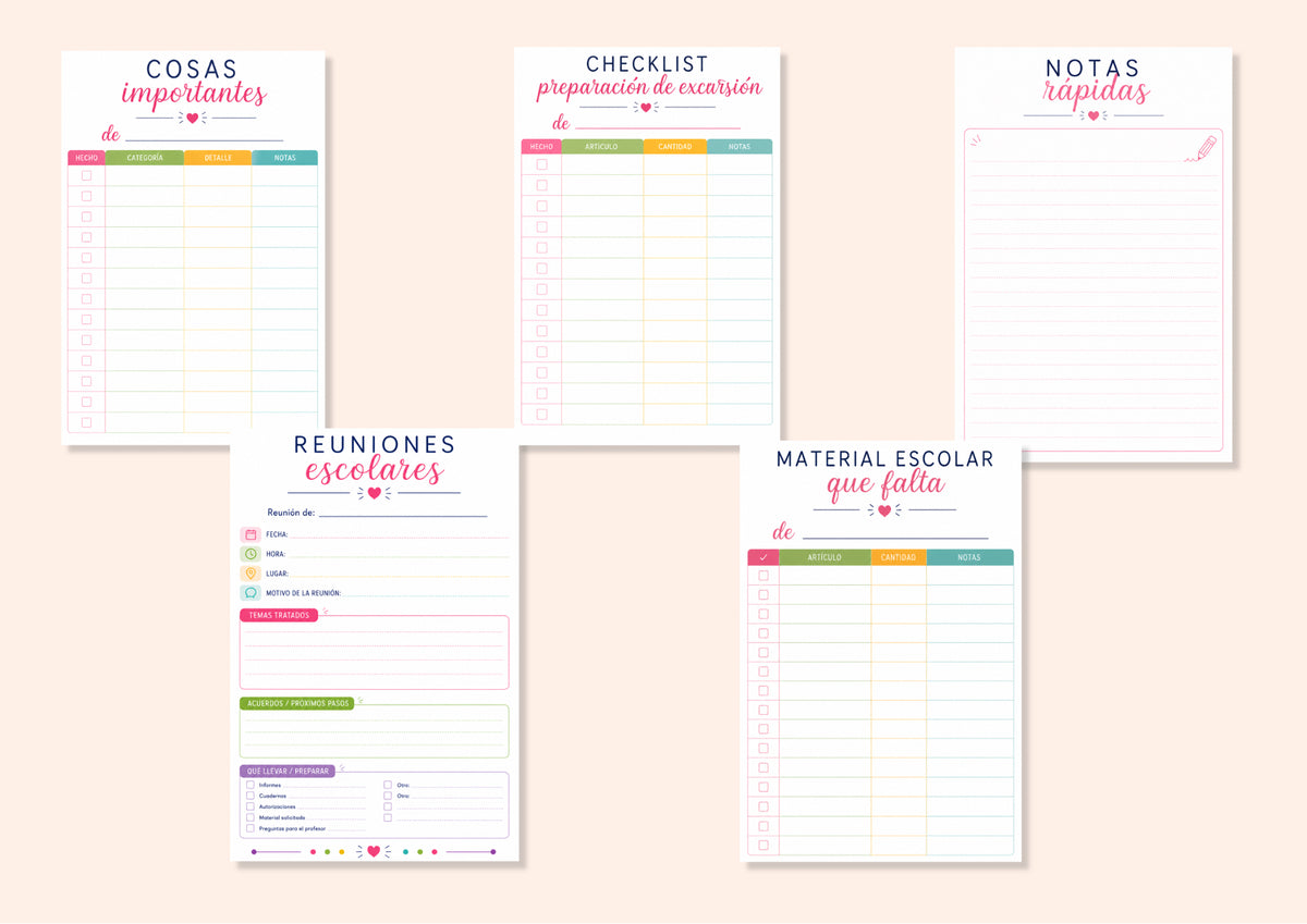 💖 Mi Familia Organizada – Planner Escolar Familiar